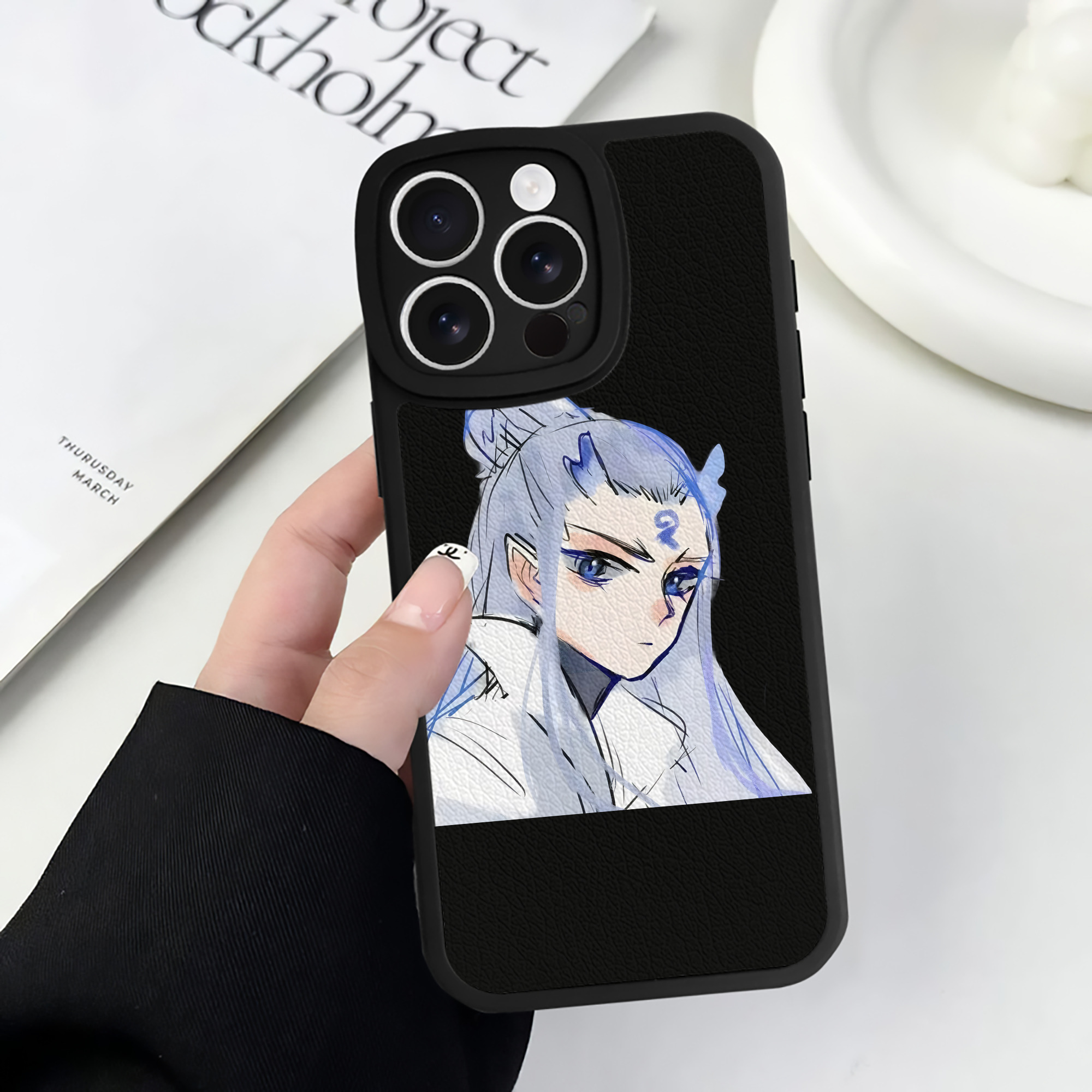 （画像用） Ne Zha 2 ナタ 魔童の大暴れ 【iPhone 16シリーズ対応】シリコンスマホケース（レザー調） 材質：シリコン